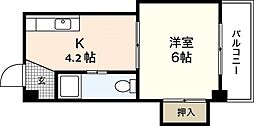 玉井ビル 1Kの間取図画像