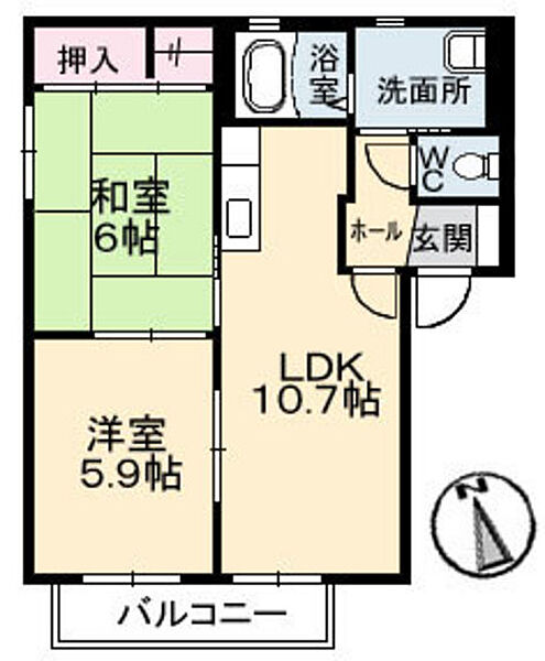 広島県広島市中区江波本町(賃貸アパート2LDK・2階・50.04㎡)の写真 その1