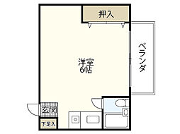 鉄橋堂ビル ワンルームの間取図画像