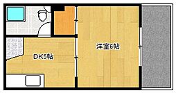 第三小河内ビル 1DKの間取図画像