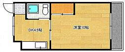 ふじビル 1DKの間取図画像