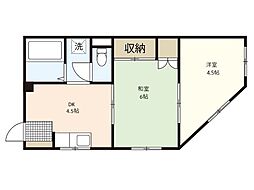 グレージュビル 2DKの間取図画像