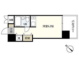 朝日プラザアムネット天満町 ワンルームの間取図画像