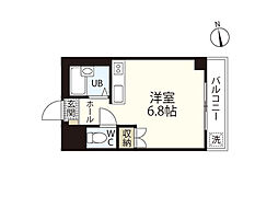 住井ビル2ラ・ヴォール国泰寺 ワンルームの間取図画像