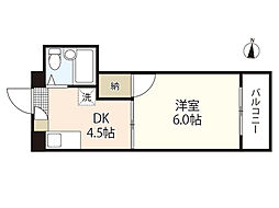 中高下ビル 1DKの間取図画像
