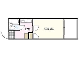 パルコープ庚午 1Kの間取図画像