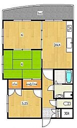 クォーレ羽衣 3DKの間取図画像