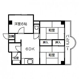 ブランシェ牛田 3DKの間取図画像