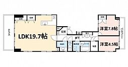 シャトー芦矢 2LDKの間取図画像