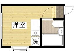 コーポ三木 ワンルームの間取図画像