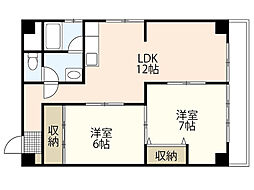 サンヨウビル 2LDKの間取図画像