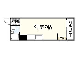 岡本ビル ワンルームの間取図画像