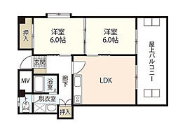 玉森ビル 2LDKの間取図画像