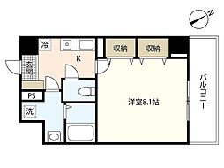 第22友建ビル 1Kの間取図画像