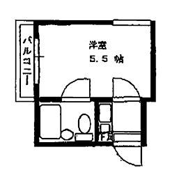サンローレル平野町 1Kの間取図画像