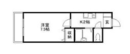 ソシア舟入 1Kの間取図画像