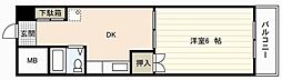 第二原本ビル 1DKの間取図画像
