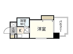 ダイアパレス比治山公園 1Kの間取図画像