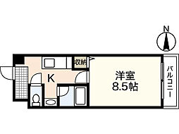 ハイツリリアン 1Kの間取図画像