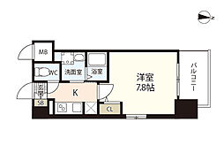 S-RESIDENCE国泰寺一丁目 1Kの間取図画像