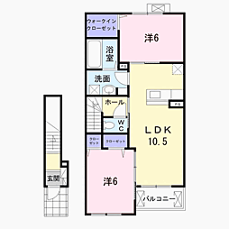 エスポワールB 2LDKの間取図画像