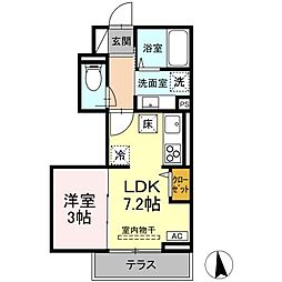 D-ROOM KT II 1LDKの間取図画像