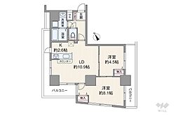 ドムール南馬込 2LDKの間取図画像