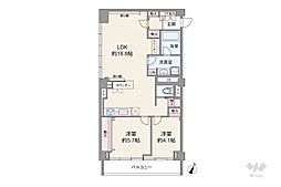 パレス三條 2LDKの間取図画像