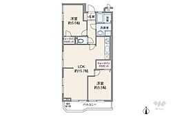 プラネット元住吉 2LDKの間取図画像