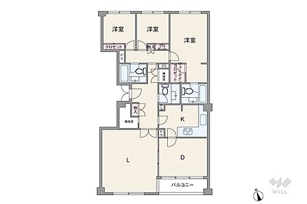 119.97?の広々3LDK。窓から豊かな緑を望む住空間です。リフォームのご相談承ります。