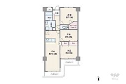 サーパス日吉 3LDKの間取図画像