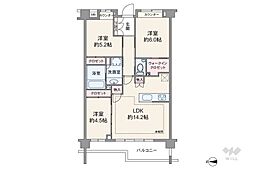 グローリオ等々力 3LDKの間取り