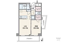 タウンハイツ松原 1LDKの間取図画像