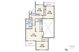 パレ・ド・エール砧 3LDKの間取図画像