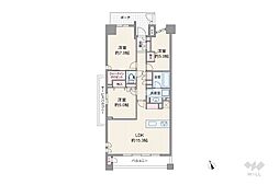 パークホームズ二子玉川ヒルトップ 3LDKの間取図画像