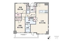アールヴェール二子玉川 2LDKの間取図画像