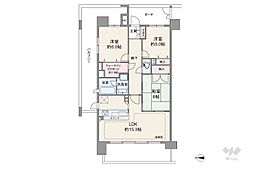 クレストシティ宮崎台 3LDKの間取図画像