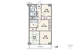 高津スカイハイツ 3DKの間取図画像