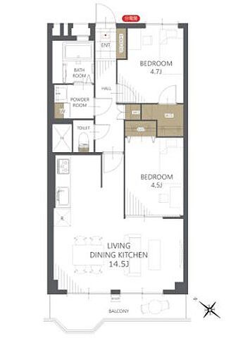 間取り 近鉄ハイツ六実 4階/-