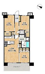 エクセレントシティ新松戸グラン 3LDKの間取図画像