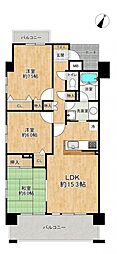グランデュール東松戸 3LDKの間取図画像