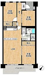 リバブル松戸 3LDKの間取図画像