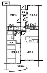 アースウインド北原台 3LDKの間取図画像