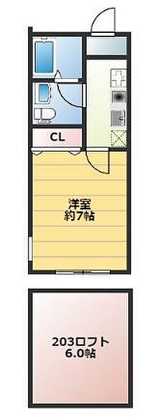 ベイルーム釜利谷 203｜神奈川県横浜市金沢区釜利谷東３丁目(賃貸アパート1K・2階・21.73㎡)の写真 その2