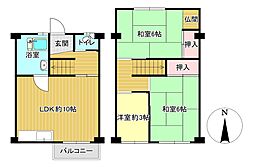 杭瀬団地7号棟 3LDKの間取図画像