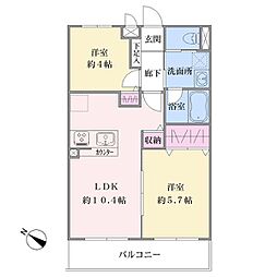 ニックアーバンハイム戸塚 2LDKの間取図画像
