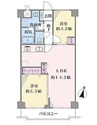 ニックアーバンプラザ天王町 2LDKの間取図画像