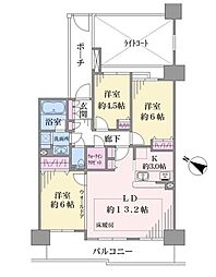 デイパーク横濱天王町 3LDKの間取図画像