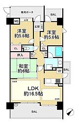 M'PLAZA四條畷 3LDKの間取図画像