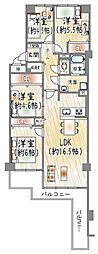 京橋グリーンハイツ3号棟 4LDKの間取図画像